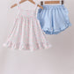 Blue Floral Print Ruffle Shorts Set