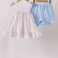 Blue Floral Print Ruffle Shorts Set