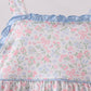 Blue Floral Print Ruffle Dress