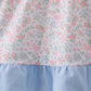 Blue Floral Print Ruffle Dress