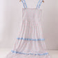 Blue Floral Smocked Mom Tiered Dress