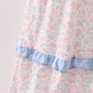 Blue Floral Smocked Mom Tiered Dress