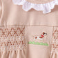 Khaki Puppy Smocked Bloomer Set