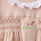 Khaki Puppy Smocked Ruffle Shorts Set