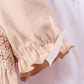 Khaki Puppy Smocked Ruffle Shorts Set