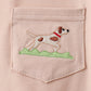 Khaki Puppy Embroidered Shorts Set