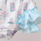 Blue Boots Ruffle Rashguard Set
