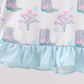 Blue Boots Ruffle Rashguard Set