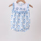 Blue Shells Embroidered Ruffle Bubble