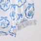 Blue Shells Embroidered Ruffle Bubble