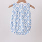 Blue Shells Embroidered Ruffle Bubble