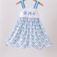Blue Shells Embroidered Dress