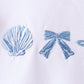 Blue Shells Embroidered Ruffle Shorts Set