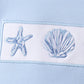 Blue Shells Embroidered Shorts Set