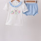 Blue Carousel Embroidered Bloomer Set