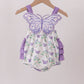 Purple Butterfly Applique Ruffle Bubble