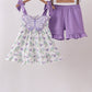 Purple Butterfly Applique Shorts Set