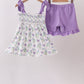 Purple Butterfly Applique Shorts Set
