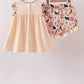 Khaki horse embroidery ruffle shorts set