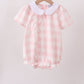 Pink gingham button bubble