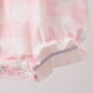 Pink gingham button bubble