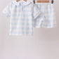 Blue Gingham Shorts Set