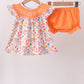 Coral Jesus Loves me Embroidered Floral Bloomer Set