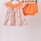 Coral Jesus Loves me Embroidered Floral Bloomer Set