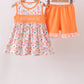 Coral Jesus Loves me Embroidered Floral Shorts Set