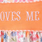 Coral Jesus Loves me Embroidered Floral Shorts Set