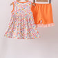 Coral Jesus Loves me Embroidered Floral Shorts Set