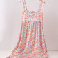 Coral Floral Print Mom Lace Dress