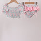 Pink Floral Smocked Swimsuit