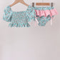 Green Floral Smocked Swimsuit