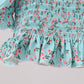 Green Floral Smocked Swimsuit