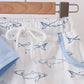 Blue Shark Print Shorts Set