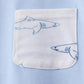 Blue Shark Print Shorts Set