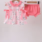 Pink Floral Ruffle Bloomer Set