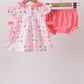 Pink Floral Ruffle Bloomer Set