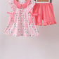 Pink Floral Ruffle Shorts Set