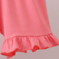 Pink Floral Ruffle Shorts Set