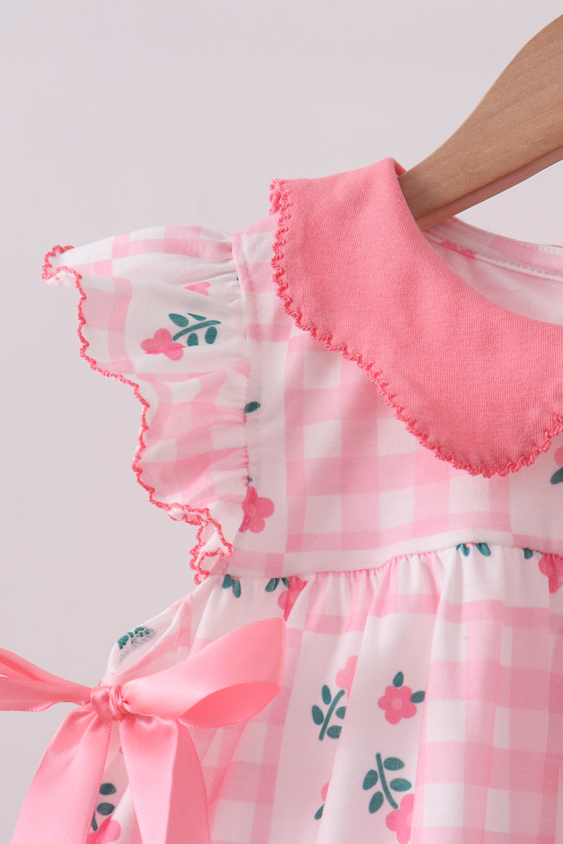Pink Floral Ruffle Shorts Set