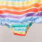 Rainbow Stripe Bow Ruffle Rashguard Set