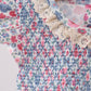 Blue Floral Smocked Ruffle Bubble
