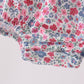 Blue Floral Smocked Ruffle Bubble