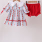 Red Apple Embroidered Bloomer Set