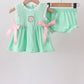 Green Butterfly Smocked Bloomer Set