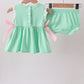 Green Butterfly Smocked Bloomer Set