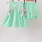 Green Butterfly Smocked Ruffle Shorts Set