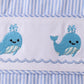 Blue Whale Embroidered Seersucker Jon Jon